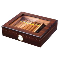 20 Cigars Storage Box Cedar Wood Cigar Humidor With Humidifier Hygrometer Portable Cigarette Case