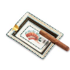 Cigar Ashtray Luxury Ash Tray Holder 2 Cigars Stand Rest Desktop Porcelain Ashtray