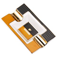 COHIBA Cigar Ashtray 2 Slot Square Ceramic Ashtray Rectangular Cigar Accessories