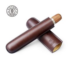 Mini Leather 1-Finger Cigar Case Portable Travel Cigar Storage Accessories