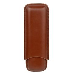 Leather Cigar Case 2 Tube Cigar Holder Mini Humidor Portable Travel Box 