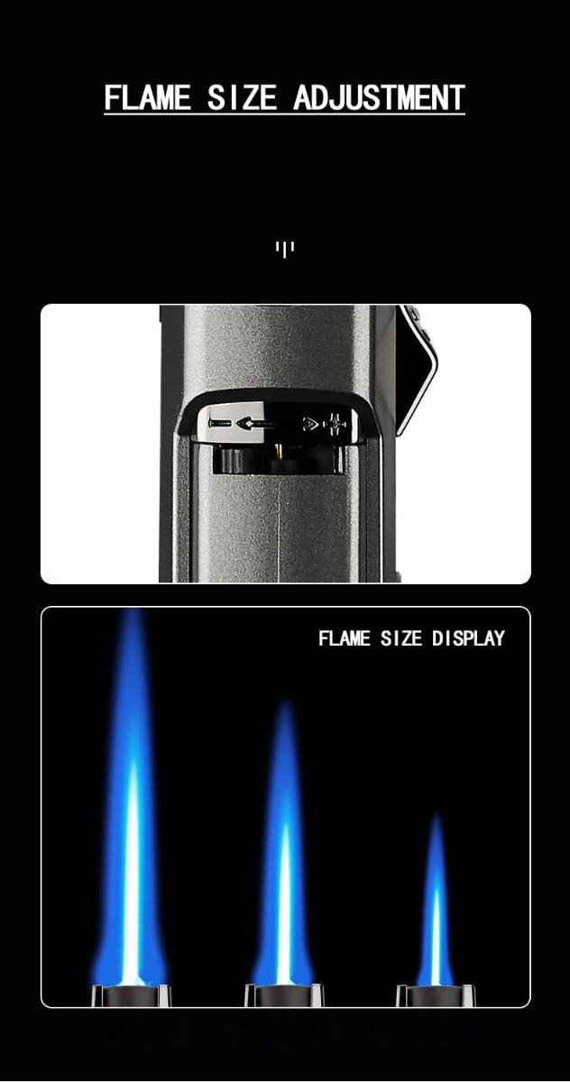 Metal Blue Flame Gas Windproof Cigar Lighter Metal Spray Gun
